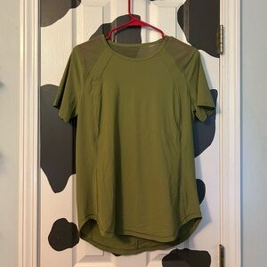 Lululemon Sage Green Short Sleeve Running Top